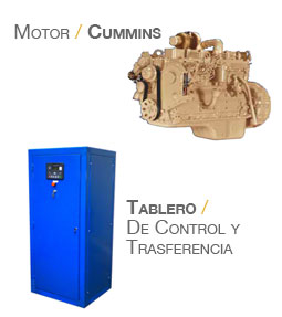 Motor cummins, tablero de control y trasferencia